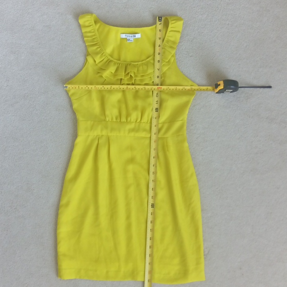 Ptp17" Forever21 Lemon Yellow Ruffle Sleeveless Dress